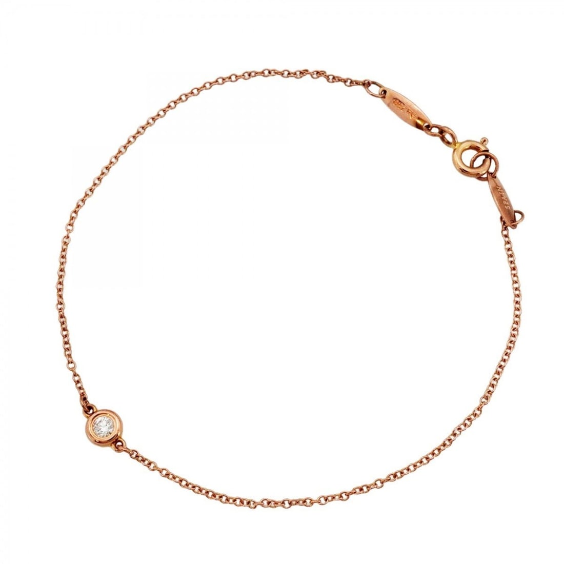 Tiffany & Co. By the Yard Bracelet, 1PD (18K Pink Gold) Diamond, Ladies': --- Catalog ---Category: SizeLength: 18cm / 7.08''Category: DesignType: Charm braceletStone: DiamondGender: WomenMaterial: Pink gold (18K)Category: GeneralBrand: Tiffany--- Item List ---Section: Condi