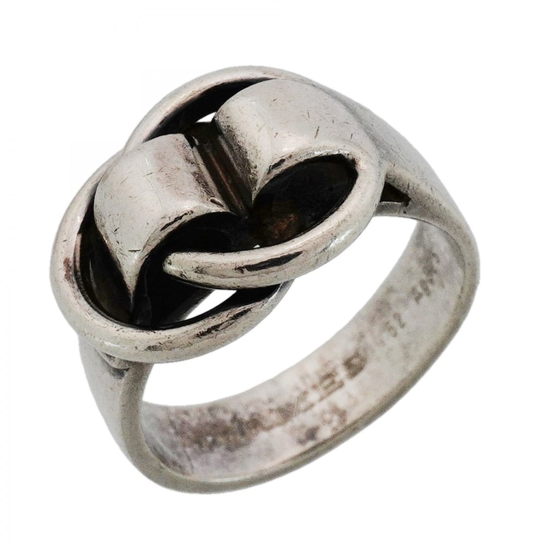 Hermes Deux Ano Ring, Sterling Silver 925, Size 52, Women's (1 of 12)