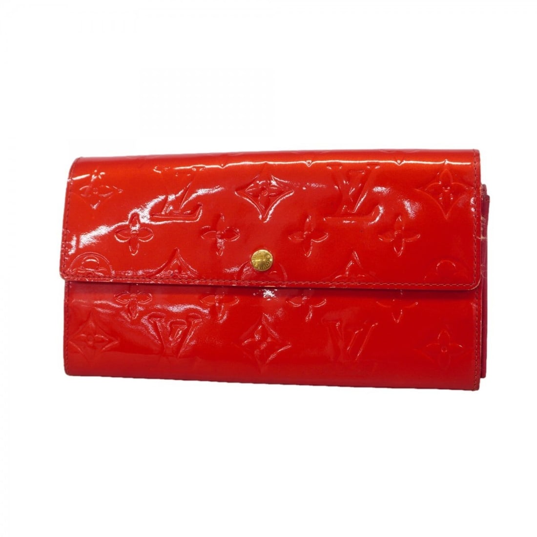 Louis Vuitton Vernis Pochette Portemonnaie Credit Long Wallet M91281 Rouge (Ladies): --- Catalog ---Category: SizeSize (HxWxD): 11cm x 19cm x 1.5cm / 4.33'' x 7.48'' x 0.59''Category: DesignType: Long wallet (bi-fold)Color: RougeGender: WomenCategory: GeneralMPN: M91281Brand: Louis Vu