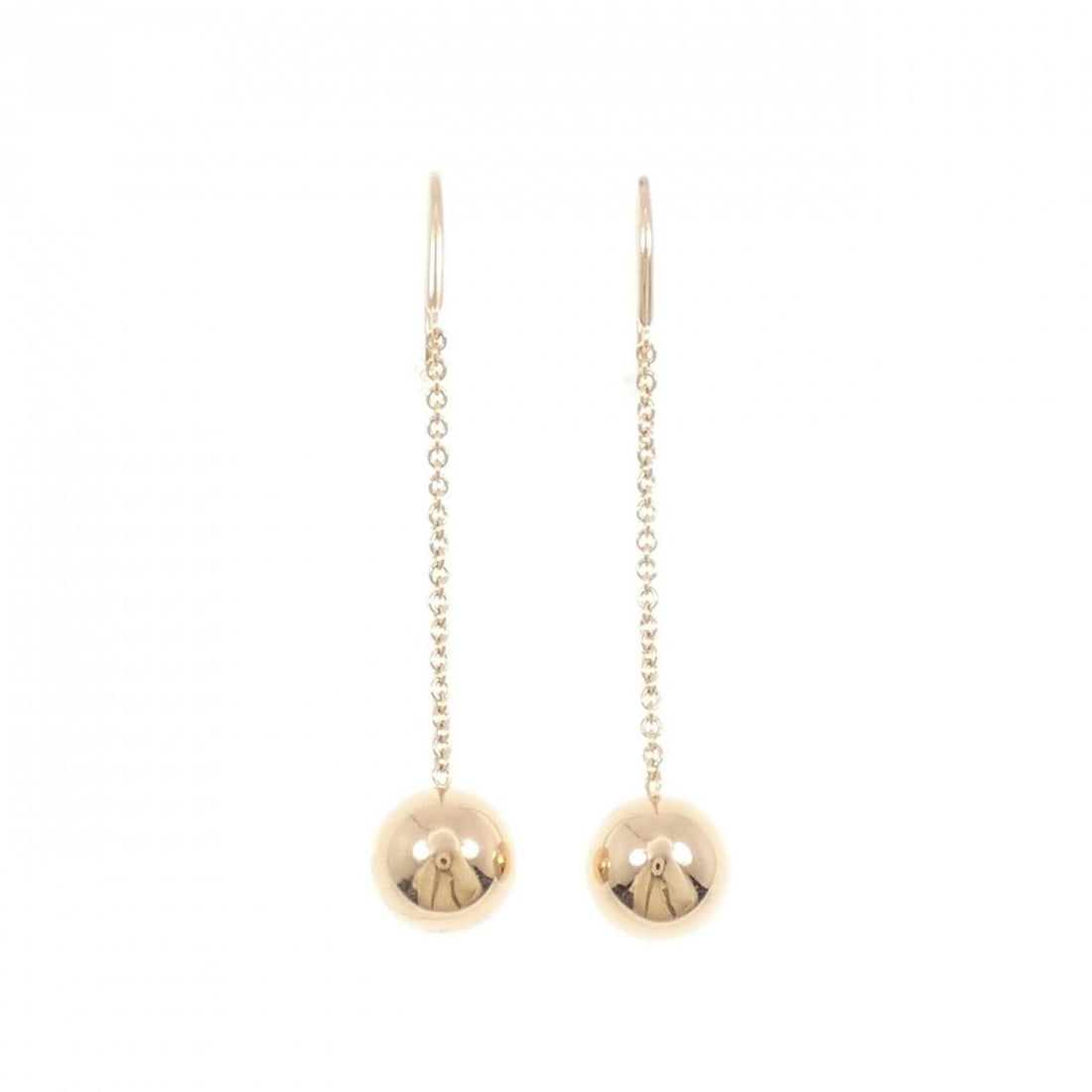 Tiffany & Co. Ball Hook Earrings: --- Catalog ---Category: SizeWeight: 4.9g / 0.17oz.Size (HxWxD): 41.10mm x 9.80mm / 1.62'' x 0.39''Category: DesignType: Drop earringsGender: WomenMaterial: Pink gold (18K)Category: GeneralBrand: Tiff