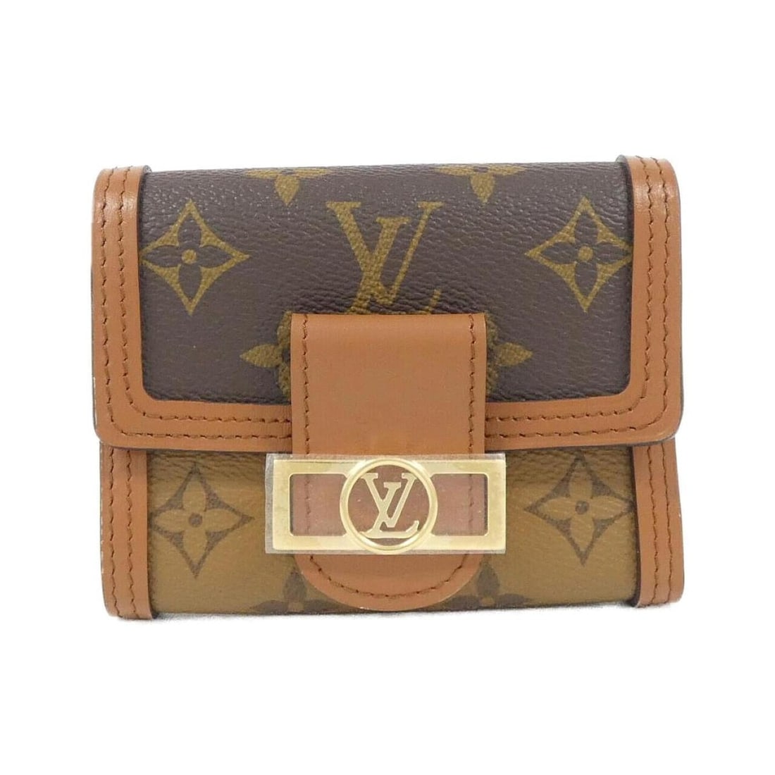 Louis Vuitton Monogram Portefeuille Dauphine Compact M68725 Wallet: --- Catalog ---Category: SizeSize (HxWxD): 10cm x 12cm x 3cm / 3.93'' x 4.72'' x 1.18''Category: DesignType: Wallet (tri-fold)Color: MarronGender: WomenMaterial: Coated canvas Category: GeneralLine: