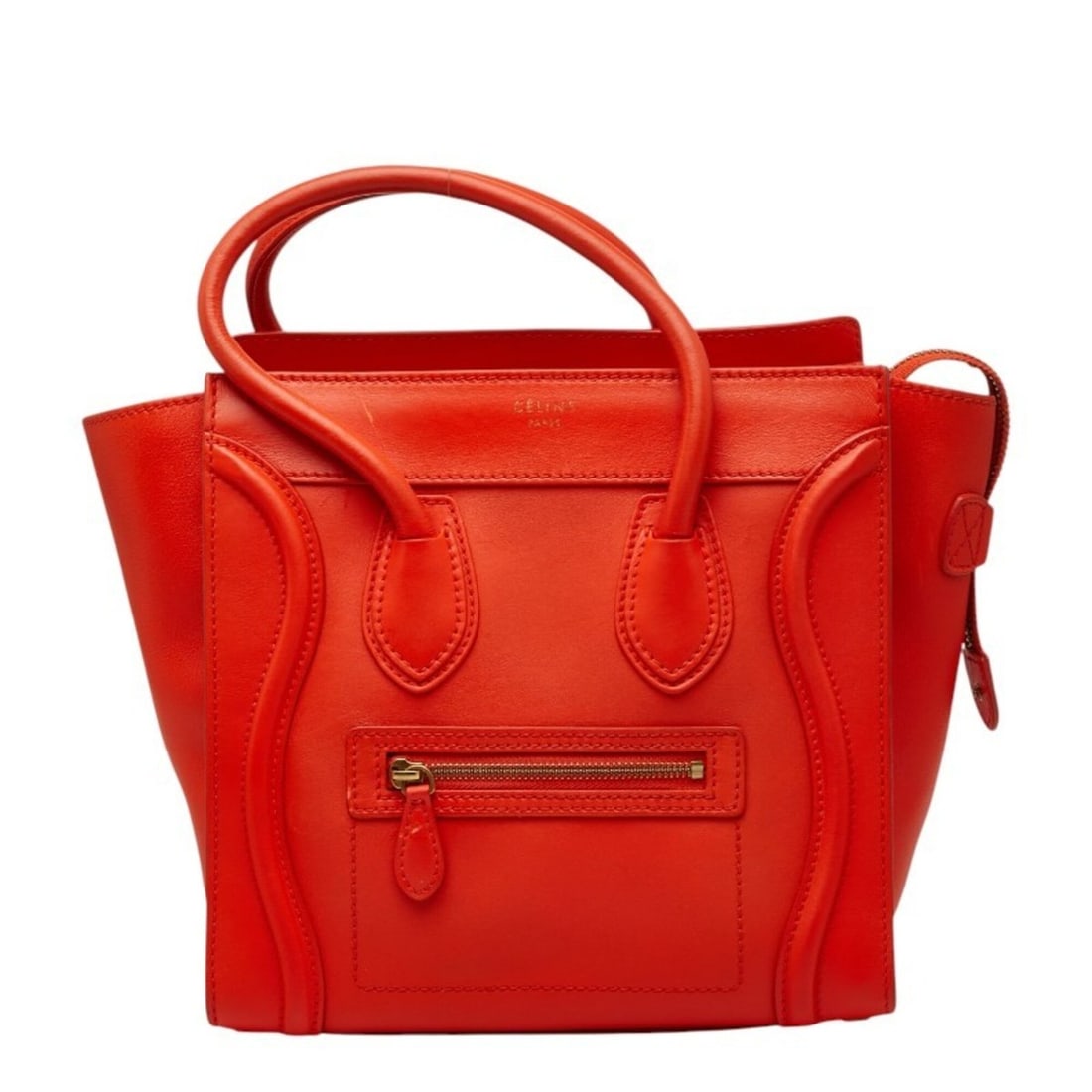 Celine Luggage Micro Shopper Handbag, Orange Leather, Women's.: --- Catalog ---Category: SizeSize (HxWxD): 25cm x 39cm x 13cm / 9.84'' x 15.35'' x 5.11''Category: DesignType: HandbagColor: OrangeGender: WomenMaterial: Leather Category: GeneralMPN: Luggage micro sh