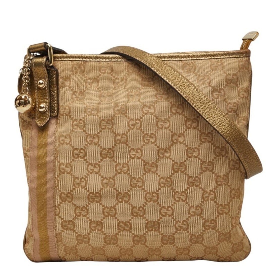 Gucci GG Canvas Sherry Line Crossbody Shoulder Bag 144388 Beige Gold Pink Leather Women's GUCCI: --- Catalog ---Category: SizeSize (HxWxD): 23cm x 25cm x 2cm / 9.05'' x 9.84'' x 0.78''Category: DesignType: Shoulder bagColor: Beige, Gold, PinkGender: WomenMaterial: Canvas , Leather Category: Gener
