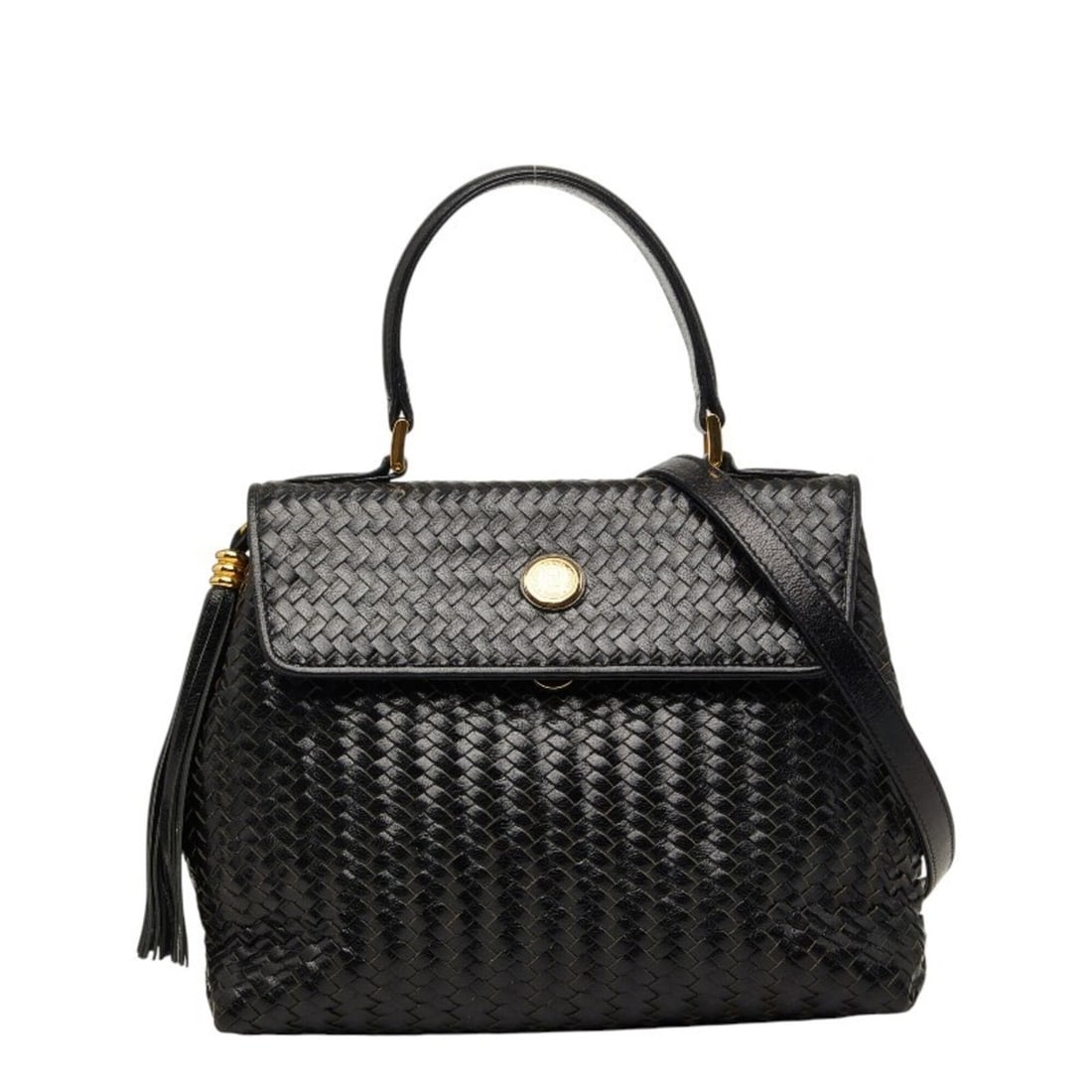 Fendi Fringe Braided Handbag Shoulder Bag 2-Way Black Leather Women's FENDI: --- Catalog ---Category: SizeSize (HxWxD): 19cm x 24.5cm x 10cm / 7.48'' x 9.64'' x 3.93''Category: DesignType: Handbag, Shoulder bagColor: BlackGender: WomenMaterial: Leather Category: GeneralBrand: 