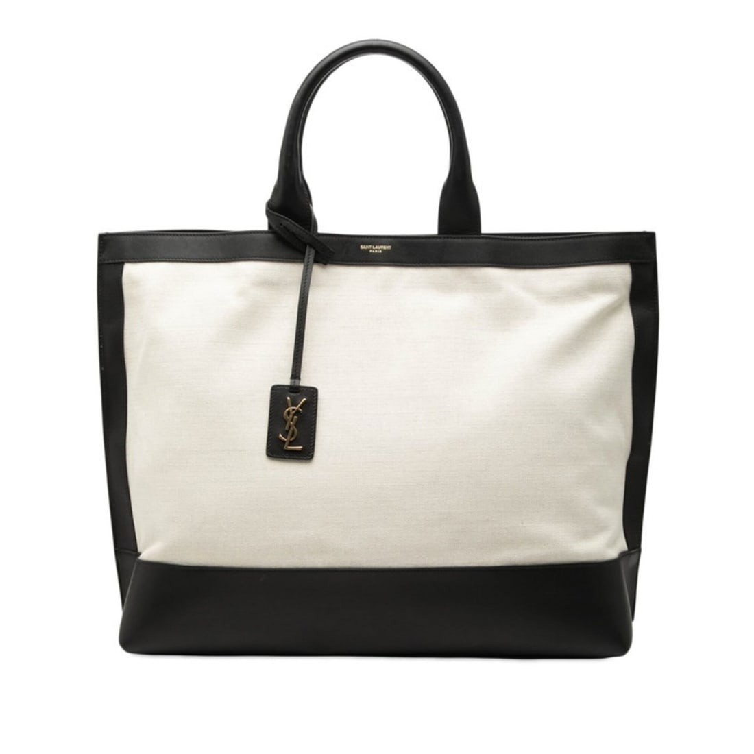 Saint Laurent Logo Sac Shopping Tote Bag 619757 Natural Black Canvas Leather Women's SAINT LAURENT: --- Catalog ---Category: SizeSize (HxWxD): 40cm x 33cm x 13cm / 15.74'' x 12.99'' x 5.11''Category: DesignType: Tote bagColor: Black, IvoryGender: WomenMaterial: Canvas , Leather Category: GeneralMPN: