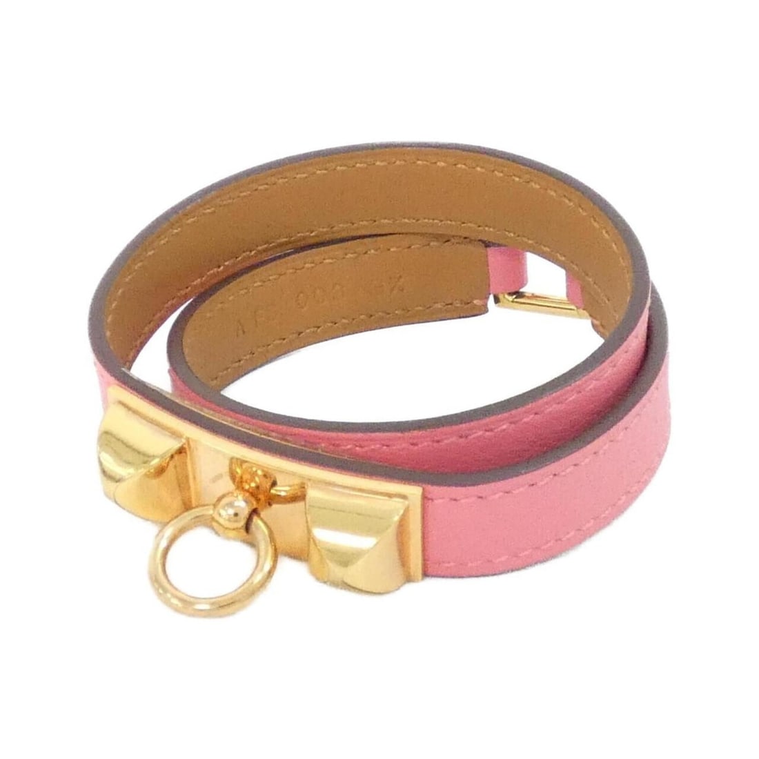 Hermes Hermès Rivale Double Tour 064644CC Bracelet: --- Catalog ---Category: SizeLength: 34.5cm / 13.58''Category: DesignType: Charm braceletColor: Gold, Rose azaleeGender: WomenCategory: GeneralMPN: 064644CCBrand: Hermes--- Item List ---Section: