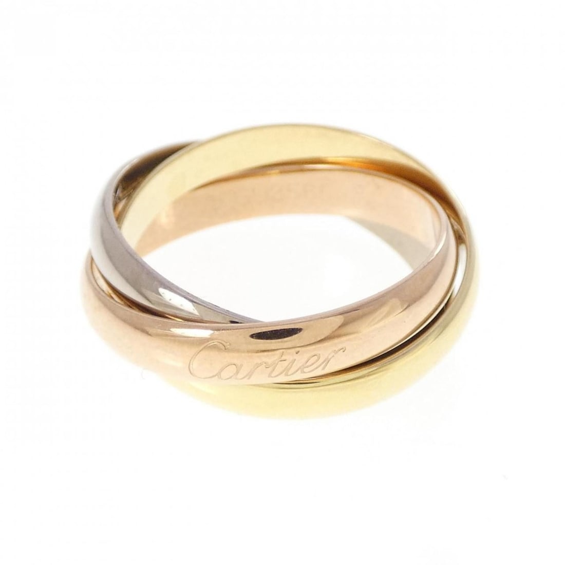 Cartier Trinity Ring: --- Catalog ---Category: SizeUS Size: 7Brand Size: 54Category: DesignType: Band ringGender: WomenMaterial: Pink gold (18K), White gold (18K), Yellow gold (18K)Category: GeneralBrand: Cartier--- Item L