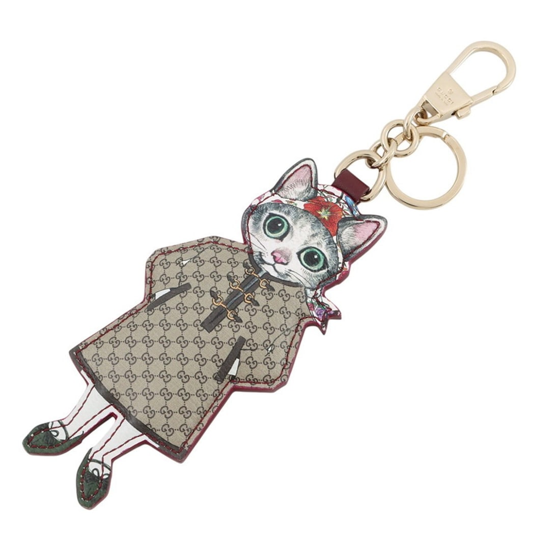 Gucci Accessory Bag Charm Higuchi Yuko Cat GG Supreme 844246 GUCCI Keychain Japan Limited: --- Catalog ---Category: SizeSize (HxWxD): 13.5cm x 6cm / 5.31'' x 2.36''Category: DesignType: KeyringColor: Beige, Multi-colorGender: Women,MenMaterial: GG Supreme, Gold platingCategory: GeneralBrand