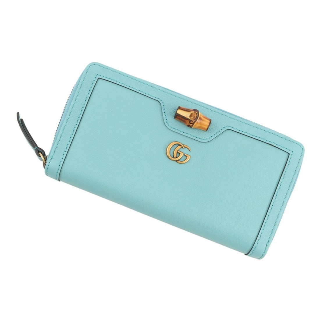 Gucci Diana Bamboo Long Wallet 658634 GUCCI Round WALLET: --- Catalog ---Category: SizeSize (HxWxD): 10cm x 19cm / 3.93'' x 7.48''Category: DesignType: Long wallet (bi-fold)Color: TurquoiseGender: Women,MenMaterial: Leather Category: GeneralBrand: GucciCount