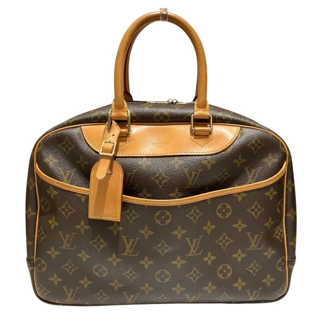Louis Vuitton Deauville Handbag, Monogram Canvas, M47270: --- Catalog ---Category: SizeSize (HxWxD): 26cm x 33cm x 13cm / 10.23'' x 12.99'' x 5.11''Handle Length: 32cm / 12.59''Category: DesignType: HandbagColor: BrownGender: WomenMaterial: Monogram