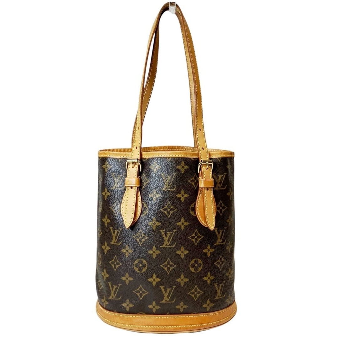 Louis Vuitton Bucket PM Tote Bag, Monogram Canvas, M42238: --- Catalog ---Category: SizeSize (HxWxD): 26cm x 23cm x 16cm / 10.23'' x 9.05'' x 6.29''Strap Length: 40cm - 49cm / 15.74'' - 19.29''Category: DesignType: Tote bagColor: BrownGender: WomenMaterial: M