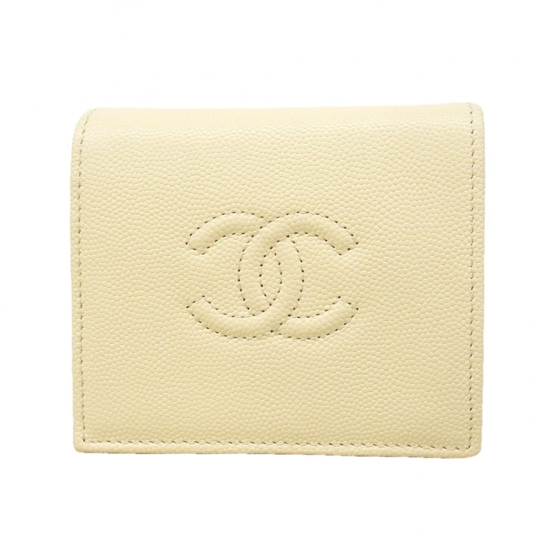 Chanel Caviar Leather Wallet, White, Women's, P2862719: --- Catalog ---Category: SizeSize (HxWxD): 8.5cm x 10cm x 3cm / 3.34'' x 3.93'' x 1.18''Category: DesignType: Wallet (bi-fold)Color: WhiteGender: WomenMaterial: Grained Calfskin Category: GeneralBrand