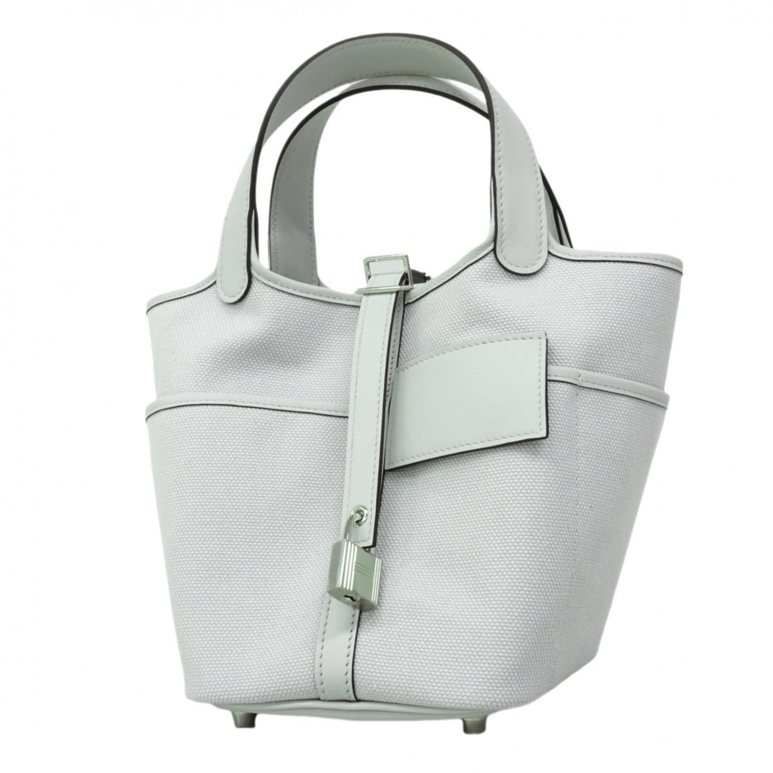 Hermes Picotin Lock Cargo PM Handbag, Swift Leather, Toile Goelan, Gris Platinum, W Stamp, Women's,: --- Catalog ---Category: SizeSize (HxWxD): 19cm x 13.5cm x 18.5cm / 7.48'' x 5.31'' x 7.28''Category: DesignType: HandbagColor: BlueGender: WomenMaterial: Swift leather Hardware Color: SilverCategory: