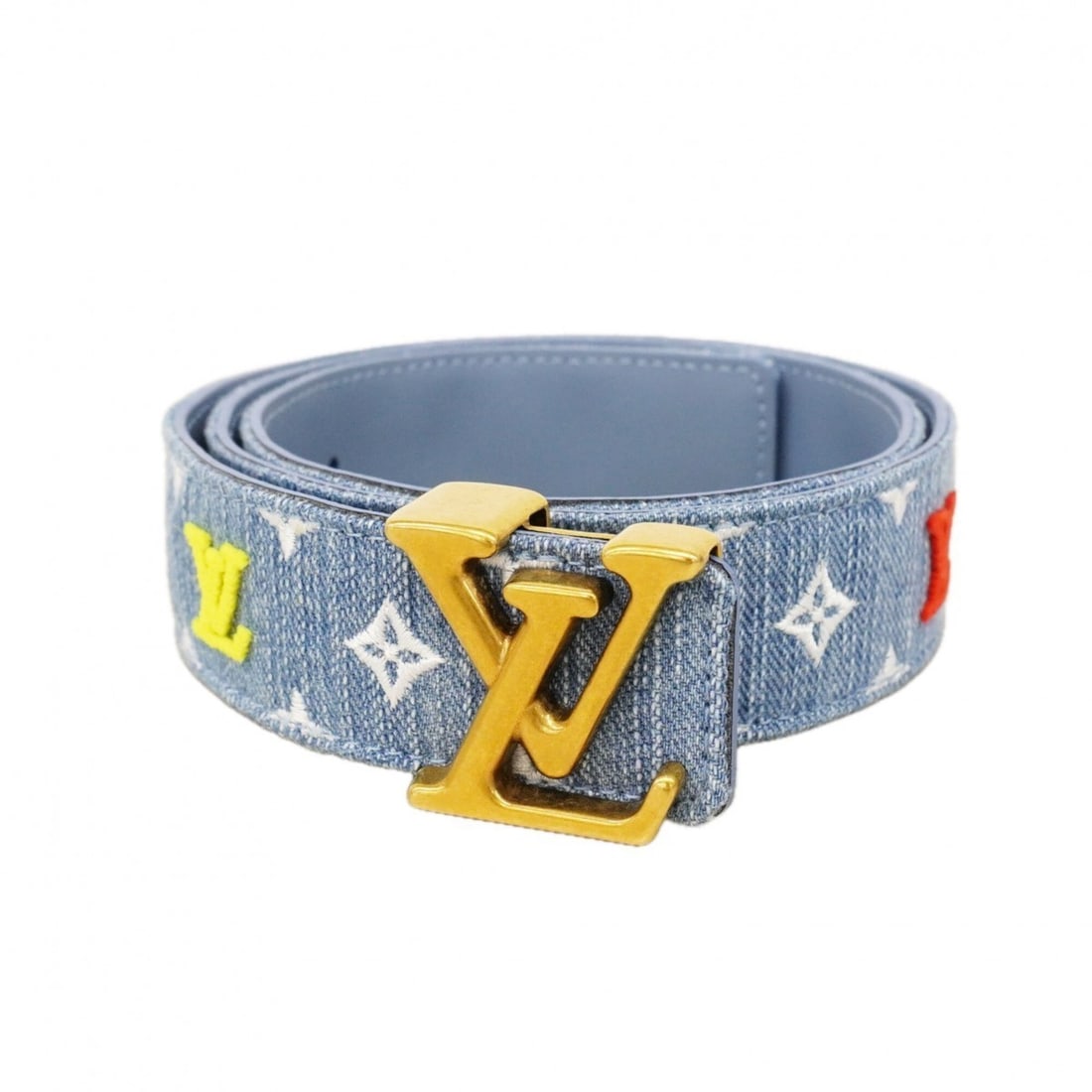 Louis Vuitton Monogram Denim Belt, Ceinture LV New Wave, M0146, Blue, Women's, P2856974: --- Catalog ---Category: SizeLength: 80cm - 90cm / 31.49'' - 35.43''Category: DesignType: Standard beltColor: BlueGender: WomenCategory: GeneralMPN: M0146Brand: Louis Vuitton--- Item List ---Section: 