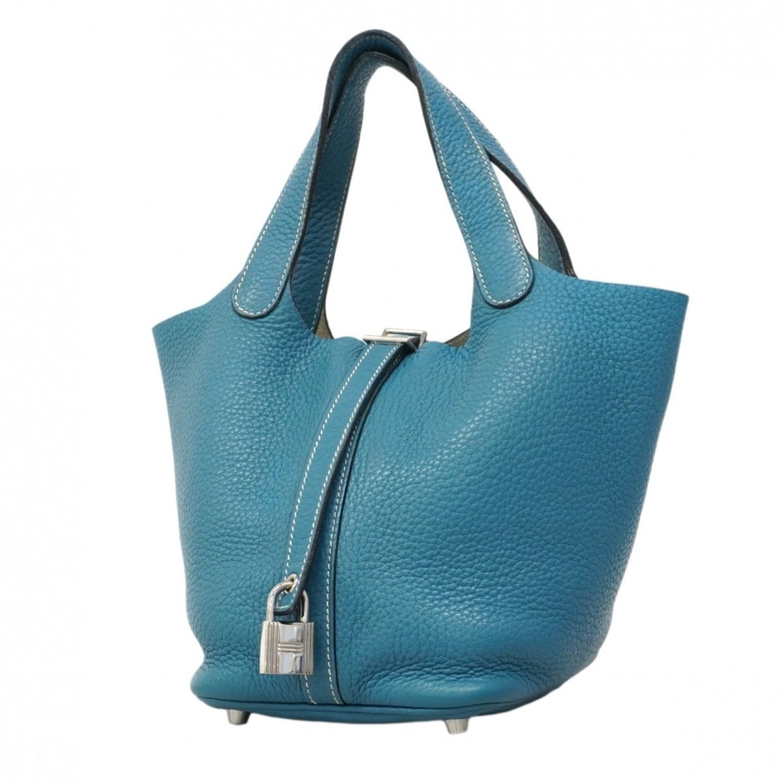 Hermes Picotin Lock PM handbag, Taurillon Clemence leather, Blue Jean, ?N stamp, Ladies' P2851234: --- Catalog ---Category: SizeSize (HxWxD): 19cm x 13.5cm x 19cm / 7.48'' x 5.31'' x 7.48''Category: DesignType: HandbagColor: Blue jeanGender: WomenMaterial: Taurillon clemence leather Hardware Color: