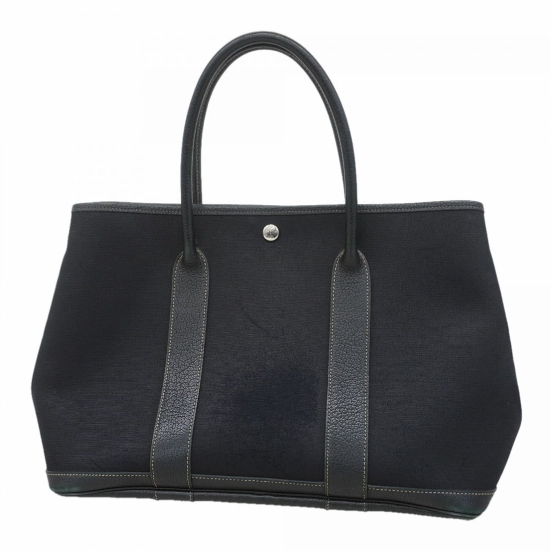 Hermes Garden PM Tote Bag, Toile Officier, Black, ?I stamp, Women's: --- Catalog ---Category: SizeSize (HxWxD): 26cm x 36cm x 17.5cm / 10.23'' x 14.17'' x 6.88''Category: DesignType: Tote bagColor: BlackGender: WomenMaterial: Toile officier Hardware Color: SilverCatego