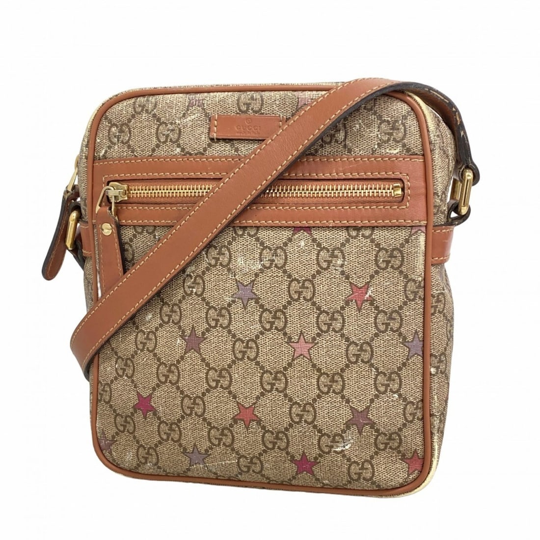 Gucci GG Supreme Shoulder Bag 233268 Brown Pink Champagne Women's: --- Catalog ---Category: SizeSize (HxWxD): 22cm x 19cm x 7.5cm / 8.66'' x 7.48'' x 2.95''Category: DesignType: Shoulder bagColor: Brown, PinkGender: WomenMaterial: PVC Hardware Color: Champagne goldCa