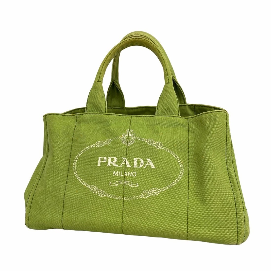 Prada Canapa Canvas Tote Bag, Green, Women's: --- Catalog ---Category: SizeSize (HxWxD): 23cm x 41cm x 26.5cm / 9.05'' x 16.14'' x 10.43''Category: DesignType: Tote bagColor: GreenGender: WomenMaterial: Canvas Hardware Color: GoldCategory: Genera