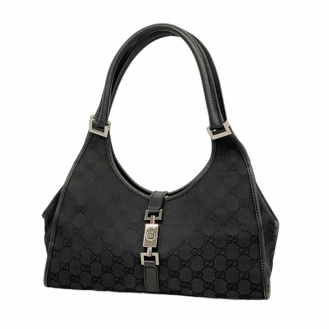 Gucci GG Canvas Jackie Handbag 01719 Black Women's: --- Catalog ---Category: SizeSize (HxWxD): 16.5cm x 31cm x 12cm / 6.49'' x 12.2'' x 4.72''Category: DesignType: HandbagColor: BlackGender: WomenMaterial: Canvas Hardware Color: SilverCategory: General