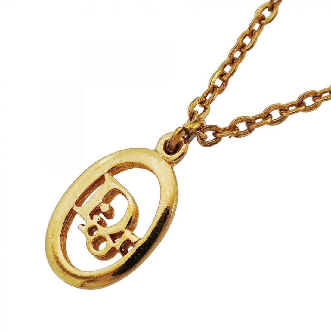 Christian Dior Necklace, Oval, GP Plated Gold, Women's: --- Catalog ---Category: SizePendant Size: 22mm x 11.3mm / 0.86'' x 0.44''Neck Circumference: 38 cm - 43.5 cm / 14.96'' - 17.12''Category: DesignColor: GoldGender: WomenMaterial: Gold platingNecklace 
