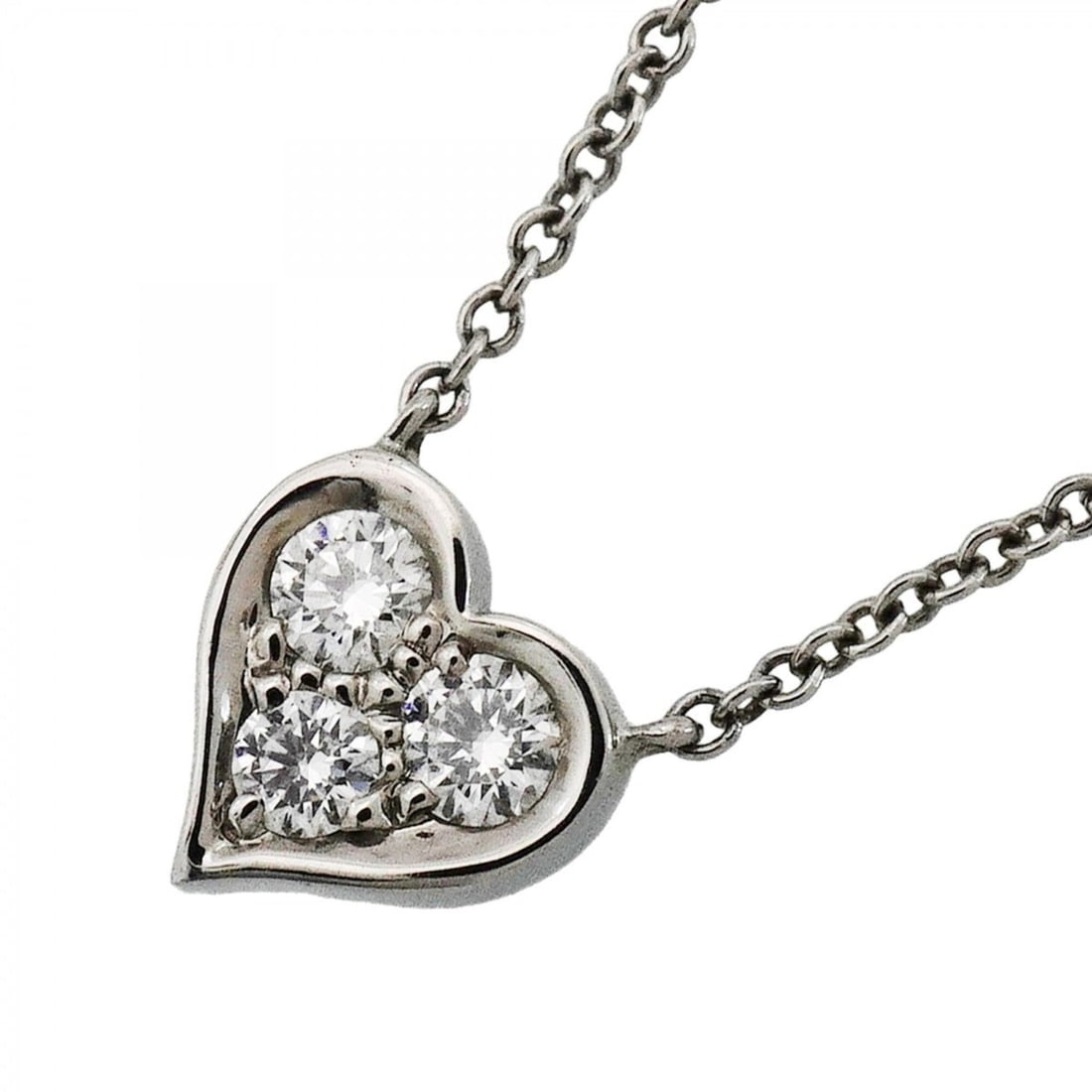 Tiffany & Co. Sentimental Heart Necklace, 3PD (Pt950) Platinum, Diamond, Ladies' Necklace (1 of 12)
