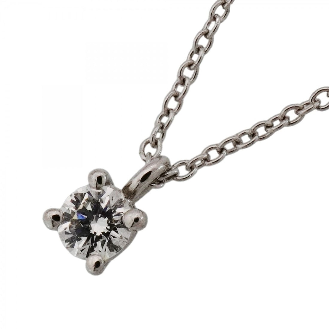Tiffany & Co. Solitaire Necklace, 1PD (One Diamond), Platinum 950, Ladies': --- Catalog ---Category: SizePendant Size: 6.1mm x 4mm / 0.24'' x 0.15''Neck Circumference: 40.5 cm / 15.94''Category: DesignStone: DiamondGender: WomenMaterial: Platinum 950Necklace Type: NecklaceCat