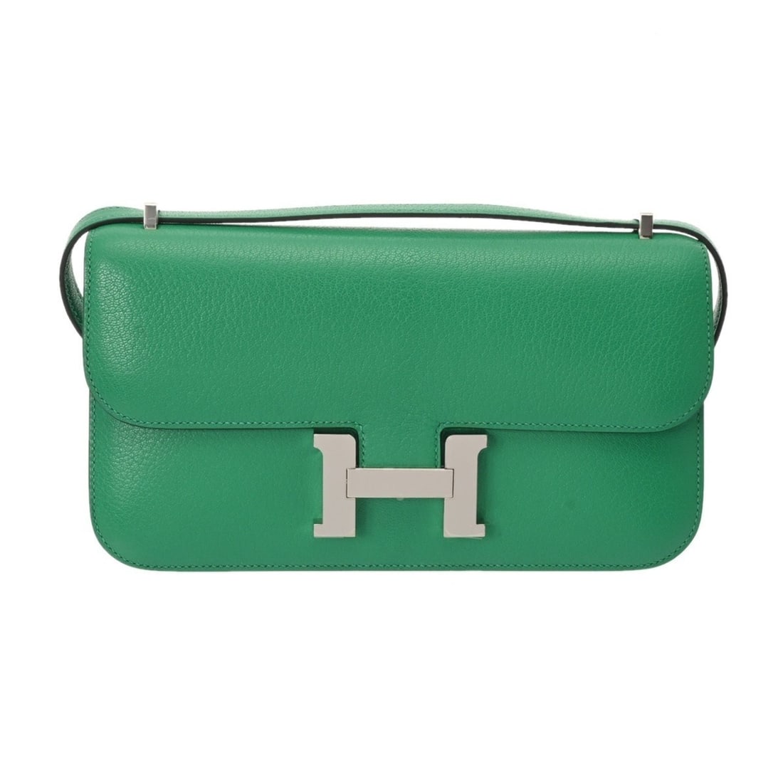HERMES Constance Elan Miroir Mint W stamp (circa 2024) Women's Chevre Leather Shoulder Bag A Rank: --- Catalog ---Category: SizeSize (HxWxD): 13cm x 23.5cm x 3cm / 5.11'' x 9.25'' x 1.18''Category: DesignType: Shoulder bagColor: Mint greenGender: WomenMaterial: Chevre leather Category: GeneralBrand