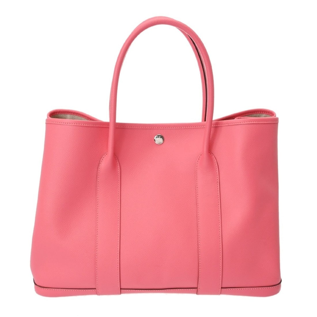 HERMES Garden Party PM Rose Azalee, D stamp (circa 2019), Women's Veau Epsom Handbag, AB Rank, Used,: --- Catalog ---Category: SizeSize (HxWxD): 26cm x 36cm x 17cm / 10.23'' x 14.17'' x 6.69''Category: DesignType: HandbagColor: Rose azaleeGender: WomenMaterial: Epsom leather Category: GeneralBrand: He