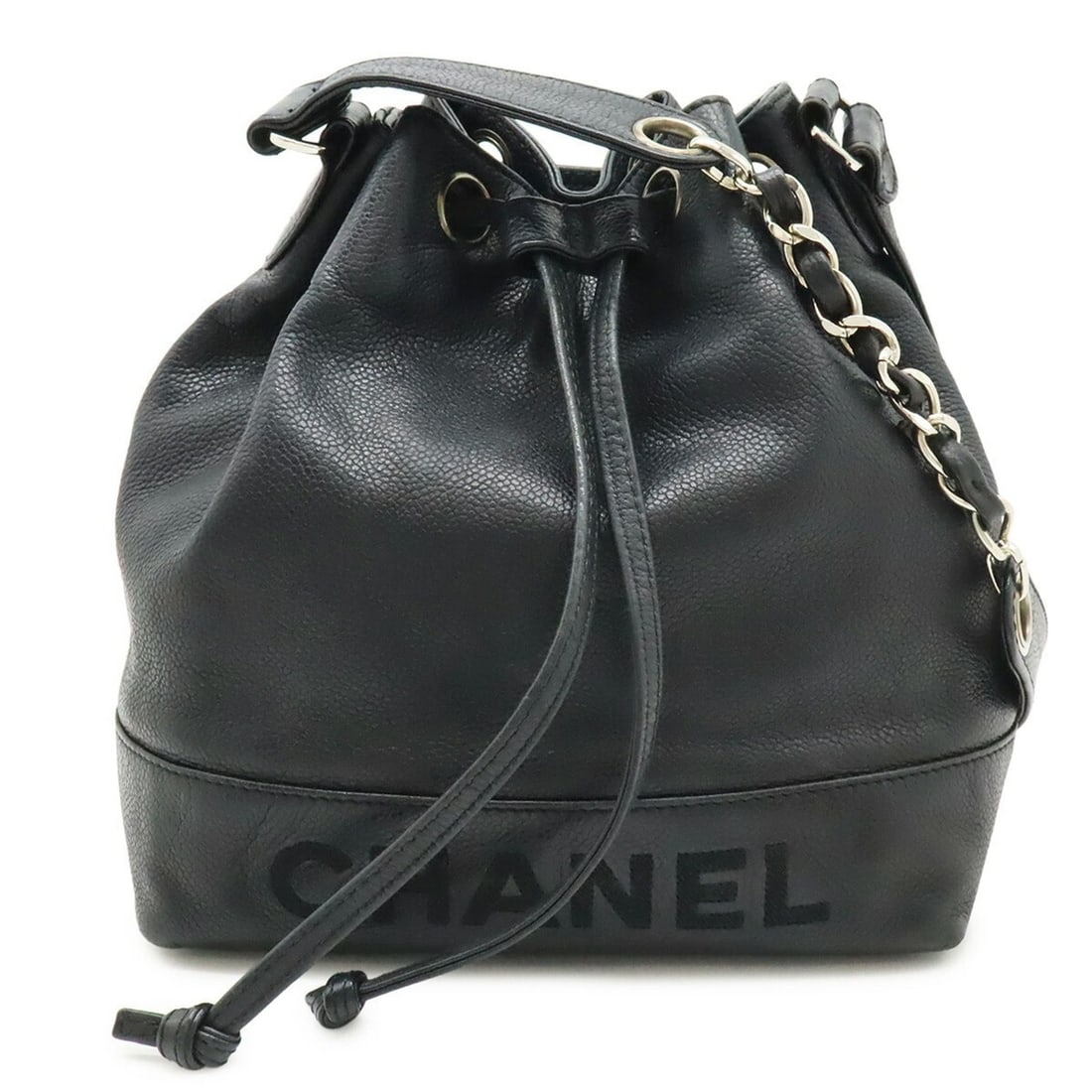 CHANEL Chanel Shoulder Bag Chain Caviar Skin Leather Black: --- Catalog ---Category: SizeSize (HxWxD): 24cm x 20.5cm x 15cm / 9.44'' x 8.07'' x 5.9''Category: DesignType: Shoulder bagColor: BlackGender: WomenMaterial: Grained Calfskin Category: GeneralBrand: C