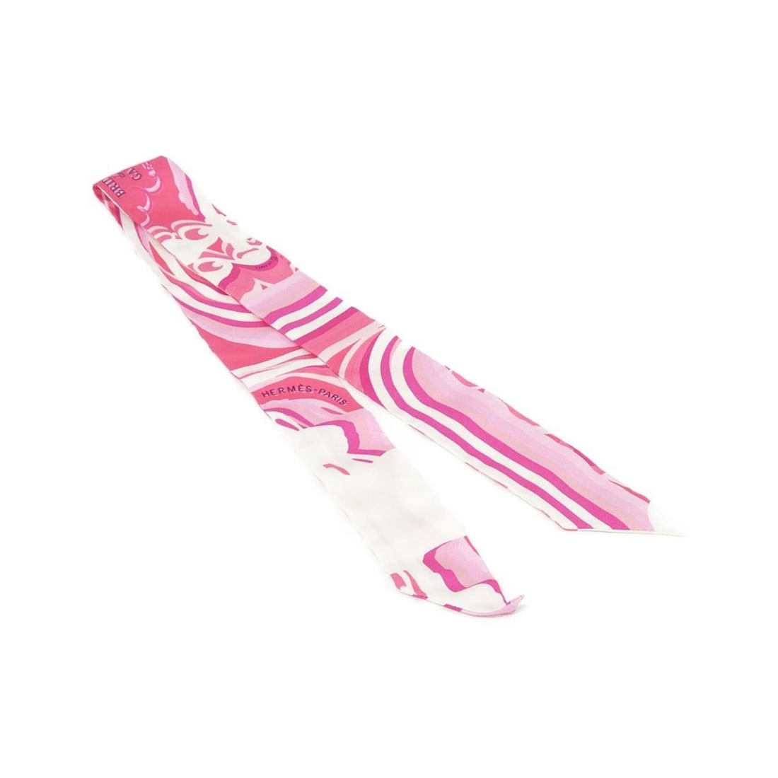 Hermes BRIDES DE GALA SHADOW Twilly 063415S Scarf Muffler: --- Catalog ---Category: SizeSize (LxW): 86cm x 5cm / 33.85'' x 1.96''Category: DesignType: ScarfColor: Fuchsia, WhiteGender: WomenMaterial: Silk Category: GeneralMPN: 063415SBrand: Hermes--- Item Lis