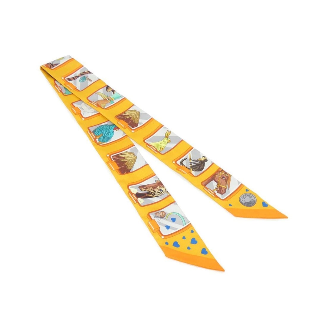 Hermes HERMES STORY Twilly 063875S Scarf Muffler: --- Catalog ---Category: SizeSize (LxW): 5cm x 86cm / 1.96'' x 33.85''Category: DesignType: ScarfColor: OrangeGender: Men,WomenMaterial: Silk Category: GeneralMPN: 063875SBrand: Hermes--- Item List --