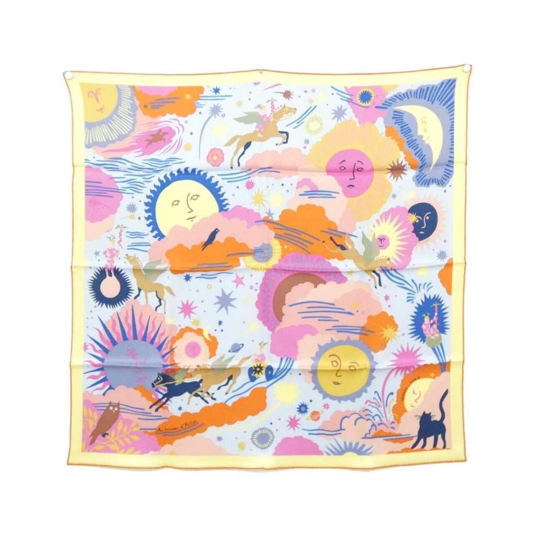 Hermes Carre Scarf Muffler: --- Catalog ---Category: SizeSize (LxW): 70cm x 70cm / 27.55'' x 27.55''Category: DesignType: ScarfColor: BlueGender: Men,WomenMaterial: Silk Category: GeneralBrand: Hermes--- Item List ---Section: