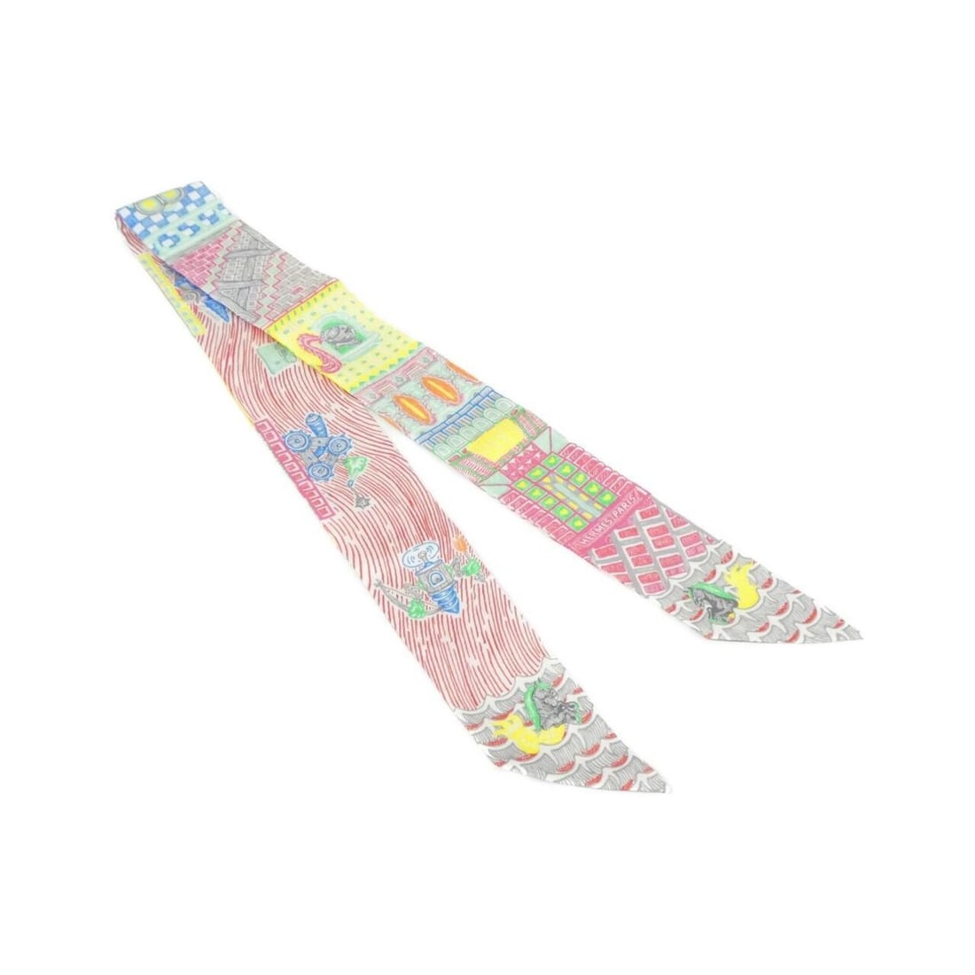 Hermes SUPER SILK QUEST Twilly 064011S Scarf Muffler: --- Catalog ---Category: SizeSize (LxW): 5cm x 86cm / 1.96'' x 33.85''Category: DesignType: ScarfColor: Multi-colorGender: Men,WomenMaterial: Silk Category: GeneralBrand: Hermes--- Item List ---Sectio