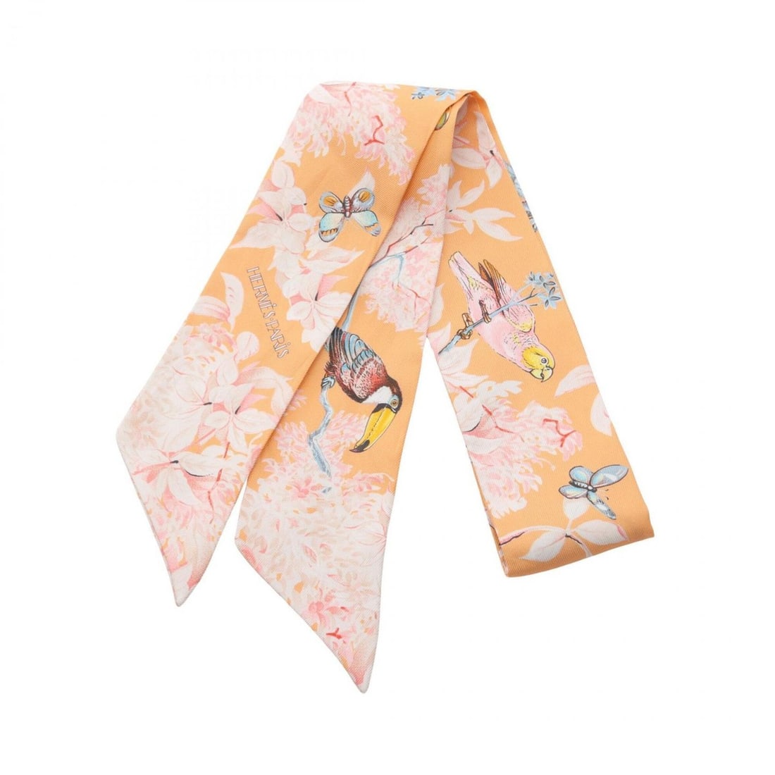 Hermes Twilly Equateur Ribbon Scarf Muffler Silk Women's Orange Multicolor: --- Catalog ---Category: SizeSize (LxW): 85cm x 5cm / 33.46'' x 1.96''Category: DesignType: ScarfColor: Multi-color, OrangeGender: WomenMaterial: Silk Category: GeneralBrand: Hermes--- Item List ---Se