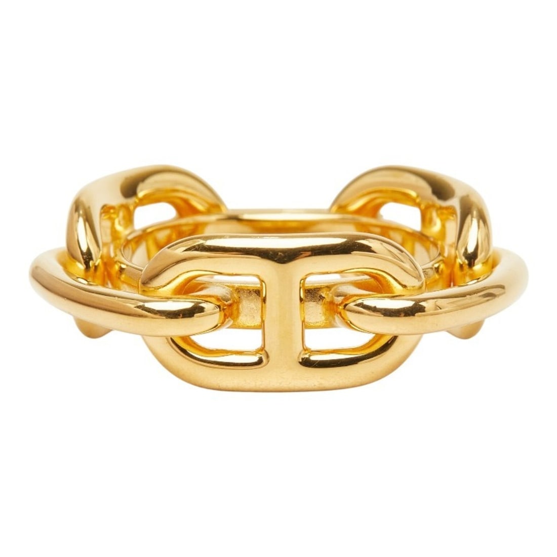 Hermes Chaine d'Ancre Lugate Legato Scarf Muffler Ring Gold Plated Women's HERMES: --- Catalog ---Category: DesignType: Scarf ringColor: GoldGender: WomenCategory: GeneralBrand: HermesCategory: Physical PropertiesSize (HxWxD): 2.95cm x 3.18cm / 1.16'' x 1.25''--- Item List ---Sectio