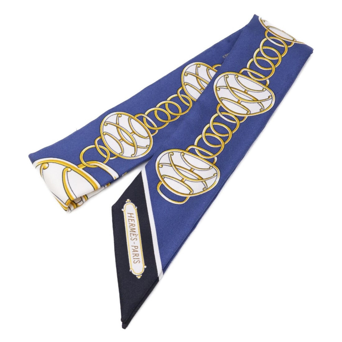 HERMES Lift Profile Silk Twilly Scarf/Muffler, Navy, Women's: --- Catalog ---Category: SizeSize (LxW): 86cm x 5cm / 33.85'' x 1.96''Category: DesignType: ScarfColor: NavyGender: WomenMaterial: Silk Category: GeneralBrand: Hermes--- Item List ---Section: Conditio