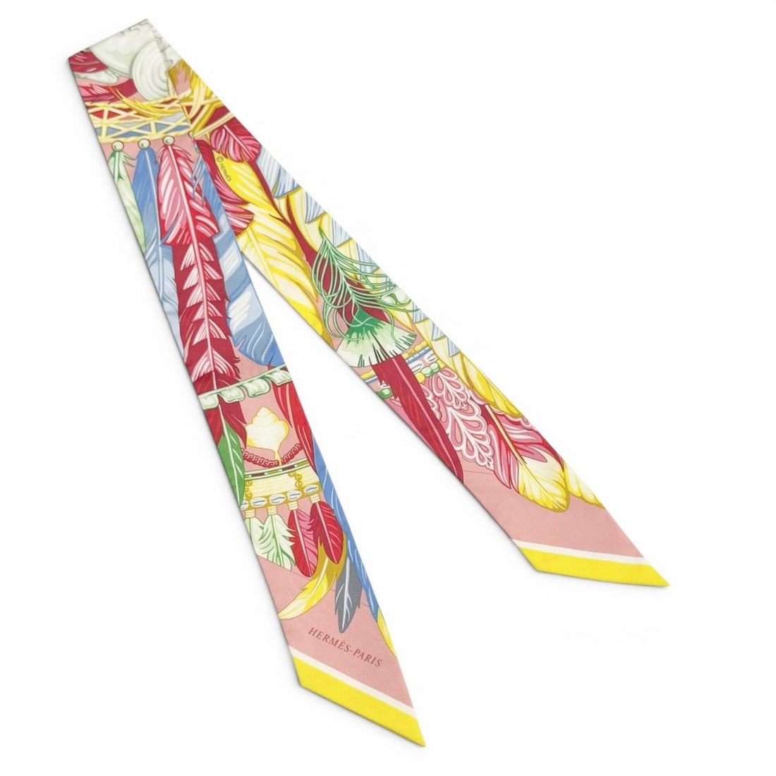 HERMES Twilly Danse Pacifique 100% Silk Vieux Rose Blue Vert Scarf Muffler, Made in France, Women's,: --- Catalog ---Category: SizeSize (LxW): 86cm x 5cm / 33.85'' x 1.96''Category: DesignType: ScarfColor: BlueGender: WomenMaterial: Silk Category: GeneralBrand: HermesCountry of Origin: France--- Item 