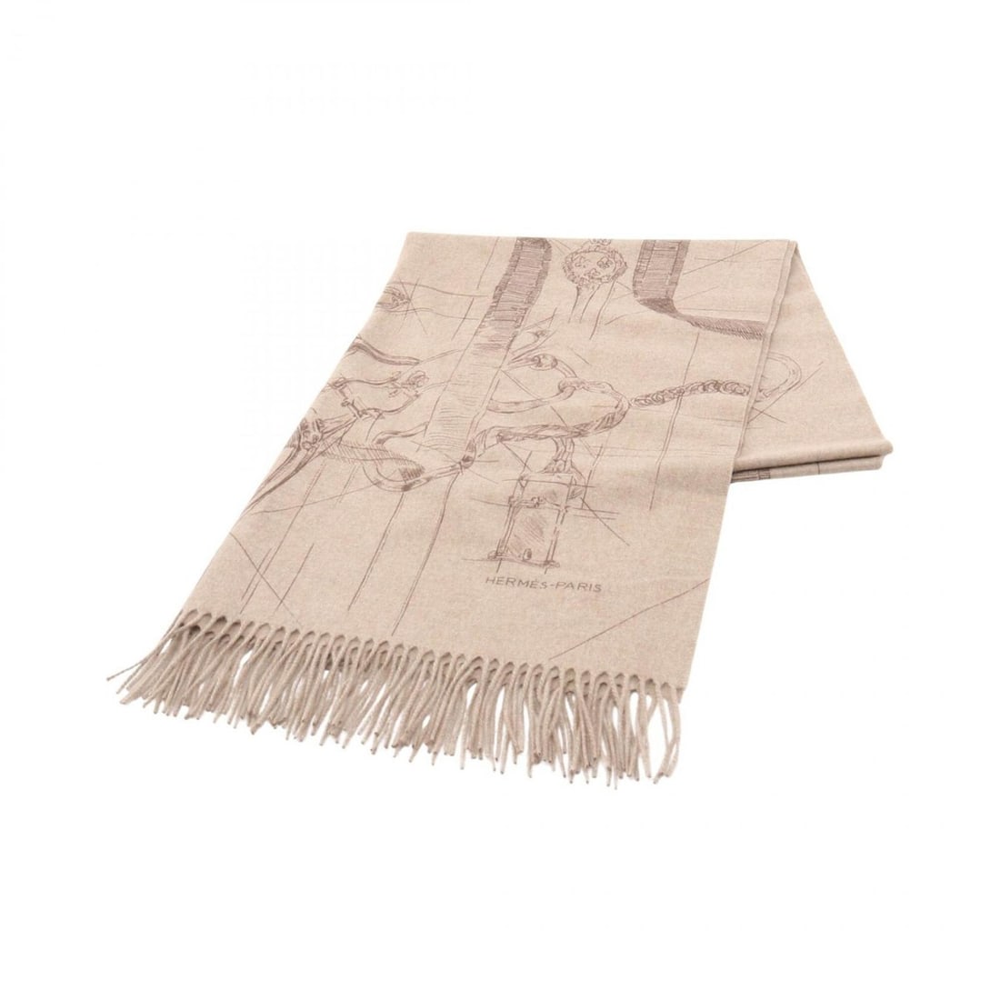 Hermes Cavalcadour Esquisse Cashmere Scarf for Men, Beige/Brown, H394838T: --- Catalog ---Category: SizeSize (LxW): 2.1m x 71cm / 82.67'' x 27.95''Category: DesignType: StoleColor: Beige, BrownGender: MenMaterial: Cashmere Category: GeneralMPN: H394838TBrand: Hermes--- Item 