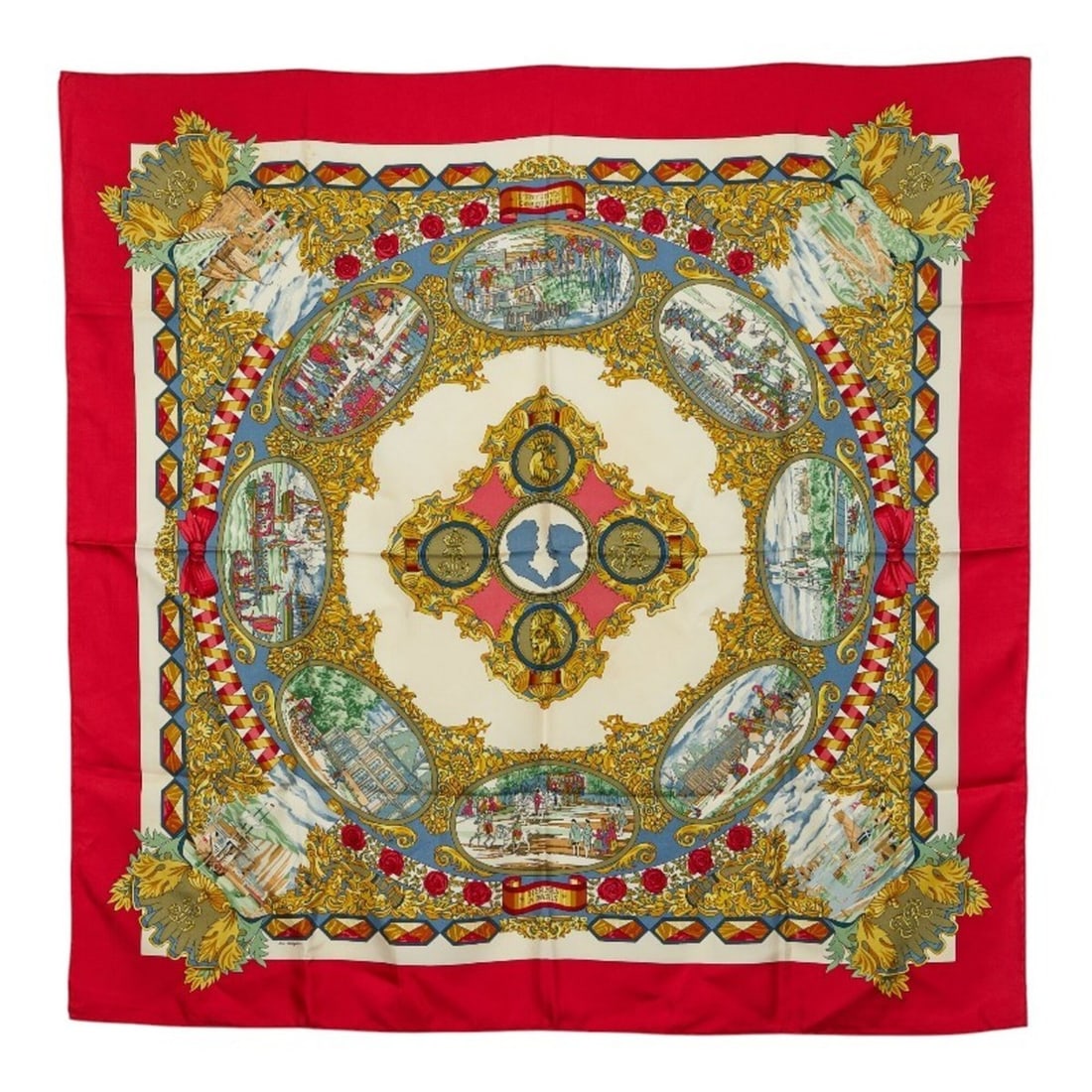 Hermes Carre 90 L’ENTENTE CORDIALE Franco-Anglo-French Alliance Scarf/Muffler, Multicolor Red: --- Catalog ---Category: SizeSize (LxW): 88cm x 88cm / 34.64'' x 34.64''Category: DesignType: ScarfColor: Multi-color, Red colorGender: WomenMaterial: Silk Category: GeneralBrand: Hermes--- Item List 