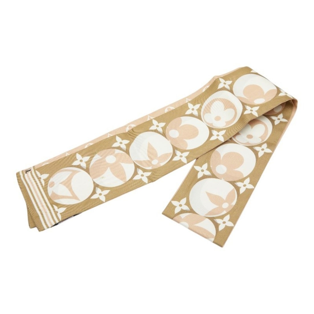 Louis Vuitton Bandeau Monogram Marbles Scarf M77531 Beige Green Silk Women's LOUIS VUITTON: --- Catalog ---Category: SizeSize (LxW): 1.2m x 8cm / 47.24'' x 3.14''Category: DesignType: ScarfColor: Beige, GreenGender: WomenMaterial: Silk Category: GeneralLine: MonogramBrand: Louis Vuitton--- I