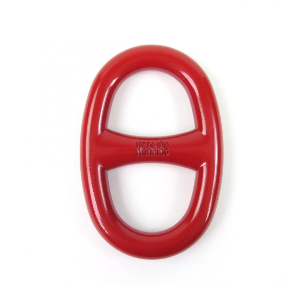 HERMES Hermes Metal Logo Chaine d'Ancre Scarf Ring Red with Box Women's: --- Catalog ---Category: DesignType: Scarf ringColor: Red colorGender: WomenMaterial: Metal Category: GeneralBrand: HermesCategory: Physical PropertiesSize (HxWxD): 5.5cm x 4.6cm / 2.16'' x 1.81''--- 