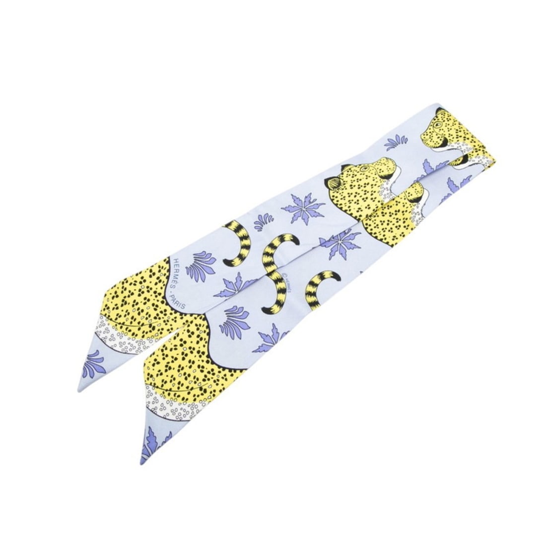 Hermes Twilly Les Leopards Leopard Print Scarf Muffler Purple Multicolor Silk Women's HERMES: --- Catalog ---Category: SizeSize (LxW): 85cm x 5cm / 33.46'' x 1.96''Category: DesignType: ScarfColor: Multi-color, PurpleGender: WomenMaterial: Silk Category: GeneralLine: TwillyBrand: Hermes--- Ite
