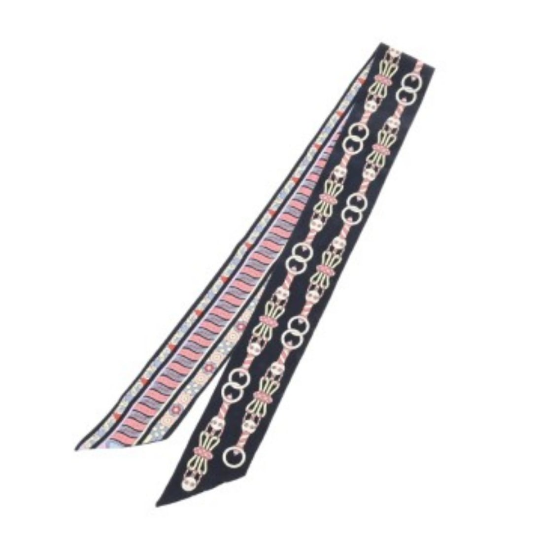 HERMES Twilly HARNAIS EN ROSACE Navy Multi 100% Silk Scarf Muffler for Women, Grade B, Used, Ginzo: --- Catalog ---Category: SizeSize (LxW): 86cm x 5cm / 33.85'' x 1.96''Category: DesignType: ScarfColor: Multi-color, NavyGender: WomenMaterial: Silk 100%Category: GeneralBrand: Hermes--- Item List ---