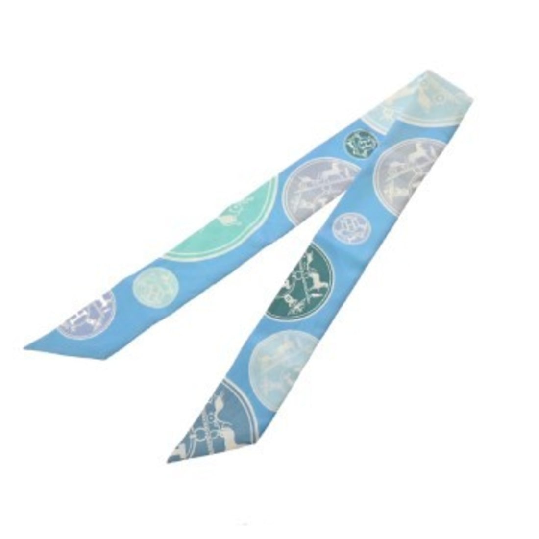 HERMES Twilly EX LIBRIS Blue Multi Women's 100% Silk Scarf Muffler B Rank Used Ginzo: --- Catalog ---Category: SizeSize (LxW): 86cm x 5cm / 33.85'' x 1.96''Category: DesignType: ScarfColor: Blue, Multi-colorGender: WomenMaterial: Silk 100%Category: GeneralBrand: HermesCountry of Origin