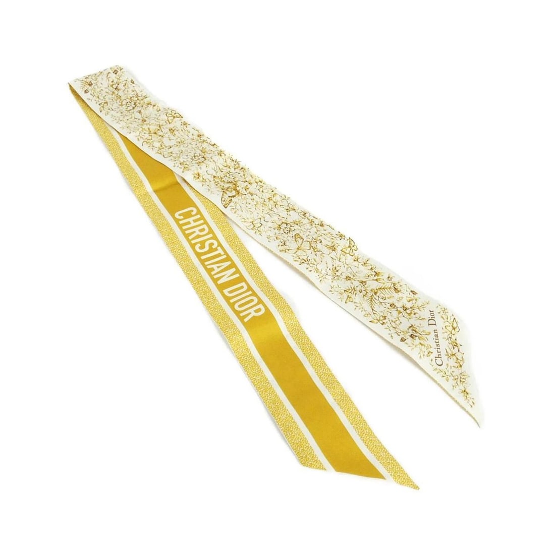 Christian Dior BUTTERFLY AROUND THE WORLD 41FAW106I626 Scarf/Muffler: --- Catalog ---Category: SizeSize (LxW): 6cm x 1.02m / 2.36'' x 40.15''Category: DesignType: ScarfColor: GoldGender: WomenMaterial: Silk Category: GeneralMPN: 41FAW106I626Brand: Christian Dior--- Item