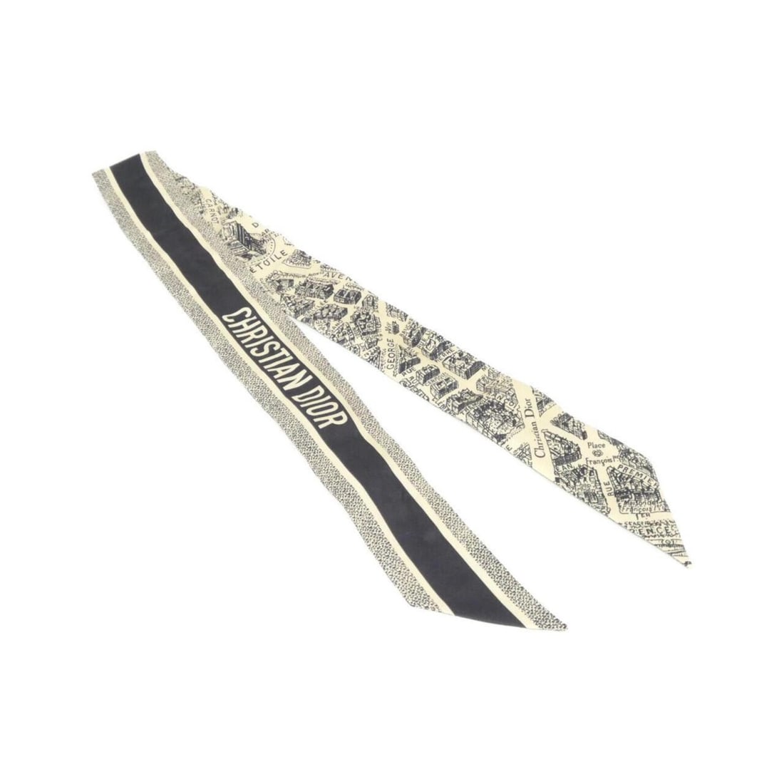 Christian Dior PLAN DE PARIS 32PAR106I600 Scarf/Muffler: --- Catalog ---Category: SizeSize (LxW): 1.05m x 6cm / 41.33'' x 2.36''Category: DesignType: ScarfColor: Beige, BlackGender: WomenMaterial: Silk Category: GeneralBrand: Christian Dior--- Item List ---