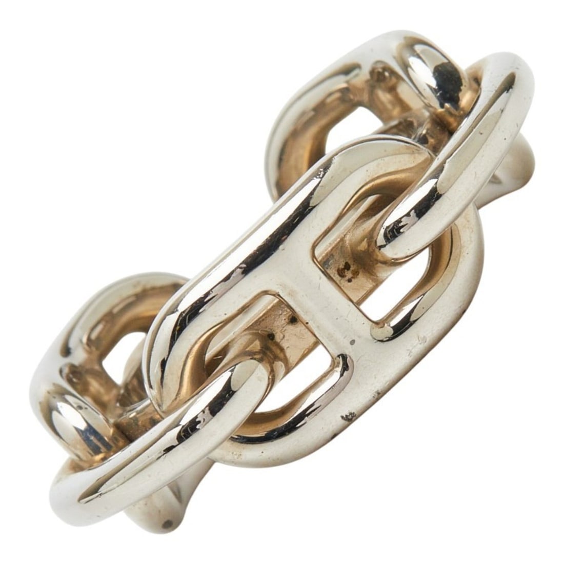 Hermes Chaine d'Ancre Scarf Muffler Ring Silver Metal Women's HERMES: --- Catalog ---Category: DesignType: Scarf ringColor: SilverGender: WomenMaterial: Metal Category: GeneralBrand: HermesCategory: Physical PropertiesSize (HxWxD): 2.93cm x 3.16cm / 1.15'' x 1.24''--- I