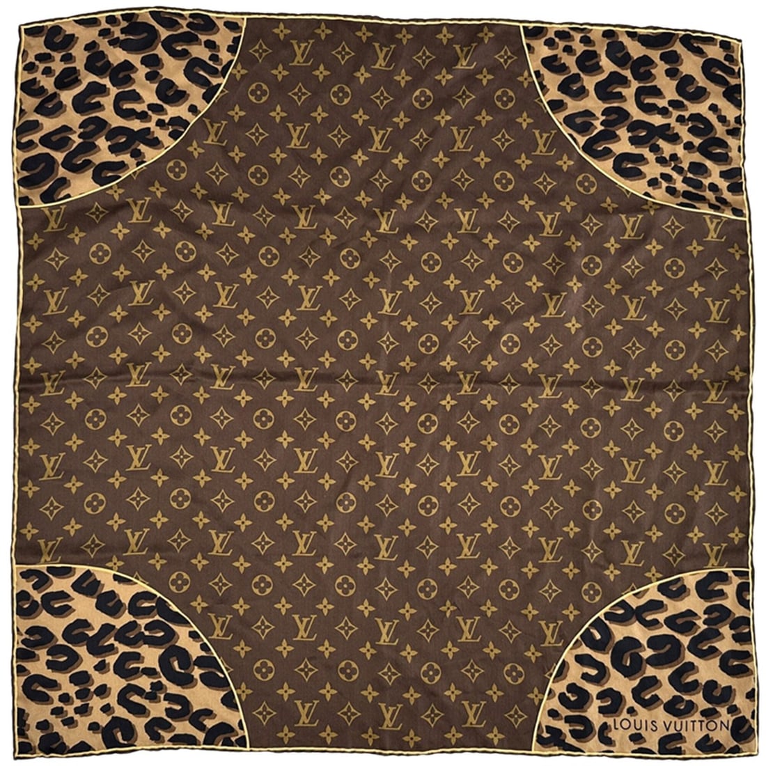 Louis Vuitton LOUIS VUITTON Scarf Muffler Monogram Women's Brand Silk Brown M72124: --- Catalog ---Category: SizeSize (LxW): 65cm x 65cm / 25.59'' x 25.59''Category: DesignType: ScarfColor: Brown, MonogramGender: WomenMaterial: Silk Category: GeneralMPN: M72124Brand: Louis VuittonCou