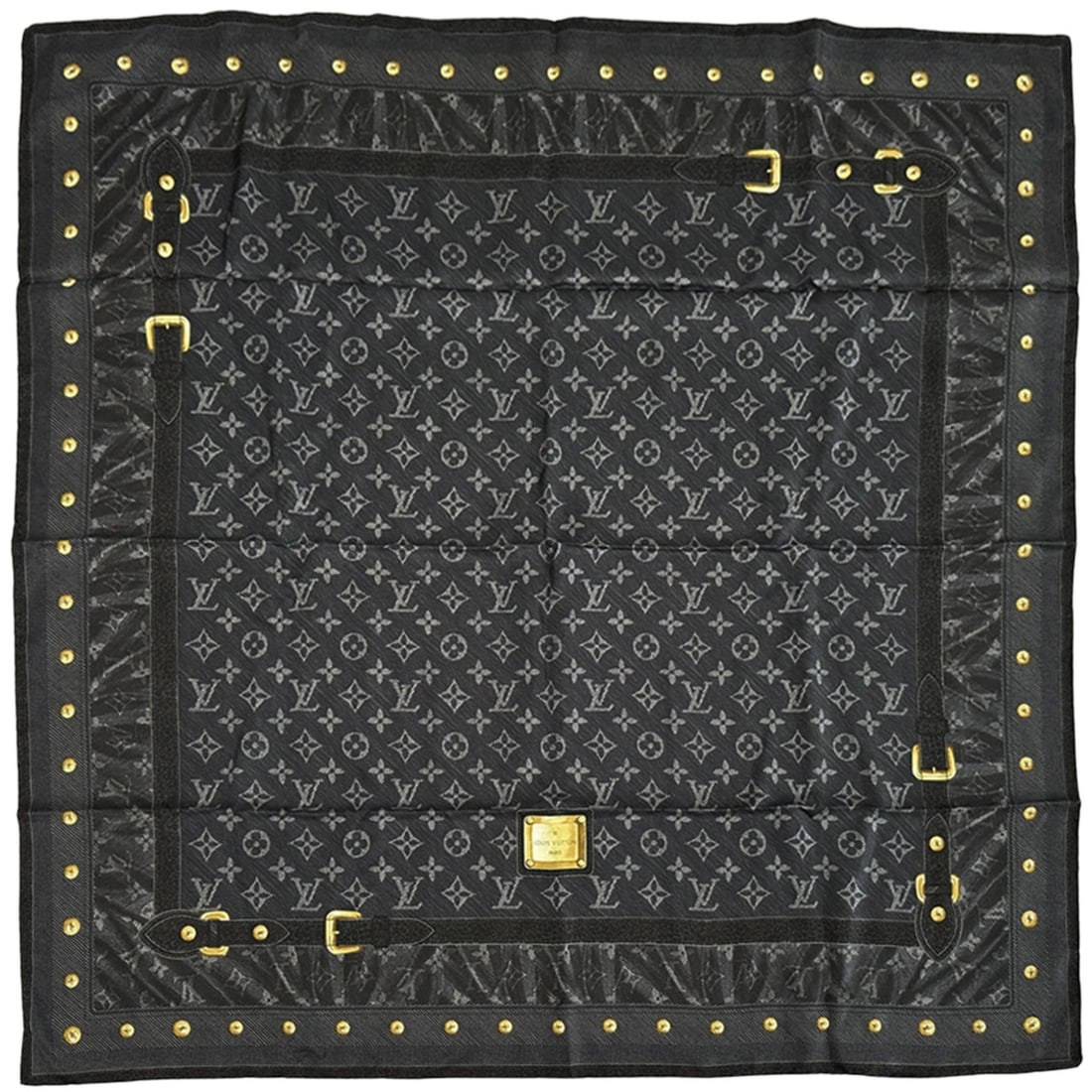 Louis Vuitton LOUIS VUITTON Scarf Muffler Monogram Women's Brand Silk Carre New Denim Noir Black: --- Catalog ---Category: SizeSize (LxW): 90cm x 90cm / 35.43'' x 35.43''Category: DesignType: ScarfColor: Black, Monogram, NoirGender: WomenMaterial: Silk Category: GeneralBrand: Louis VuittonCountry 
