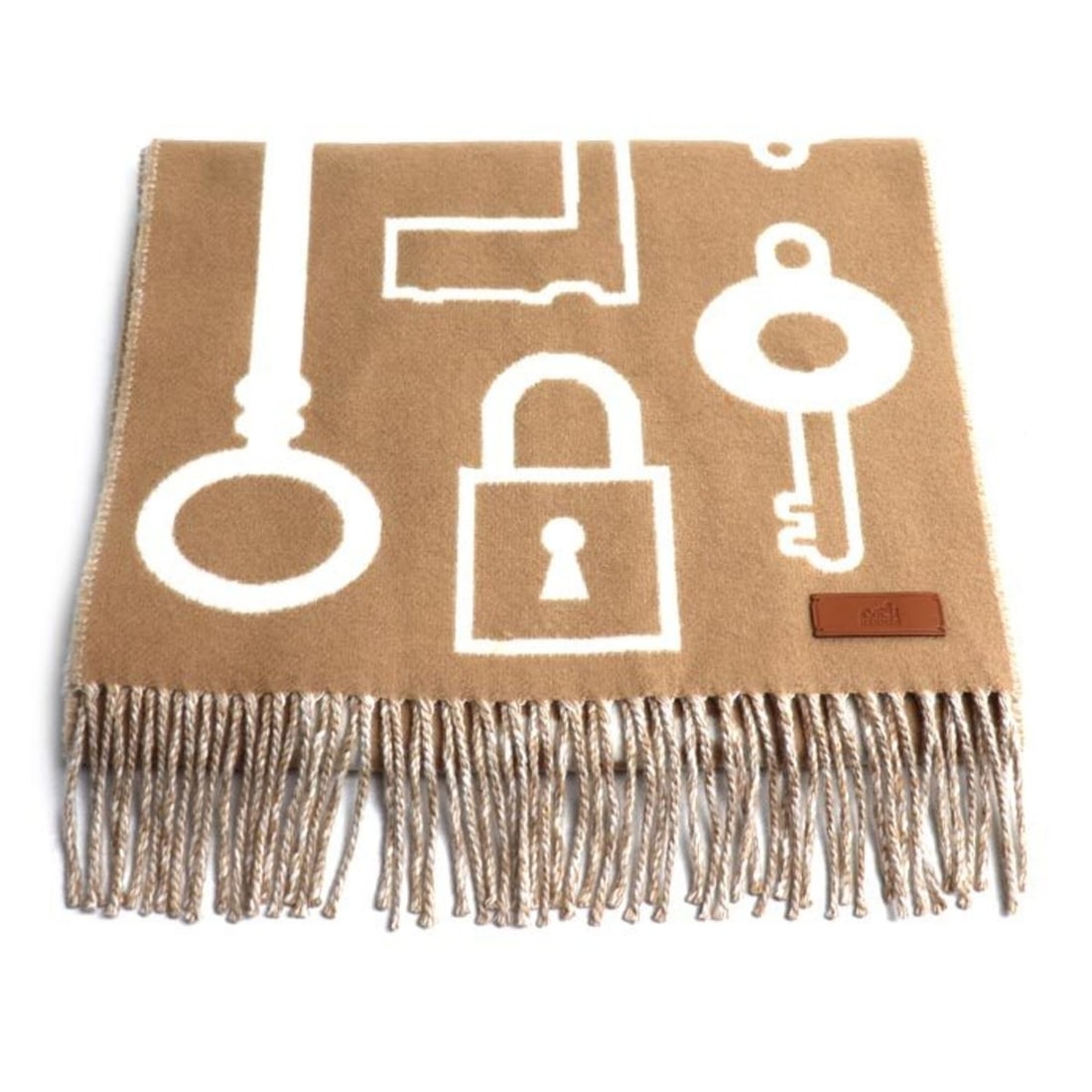 HERMES Casaque Key Collection Scarf, Beige/Ivory, H259142S, Women's: --- Catalog ---Category: SizeSize (LxW): 32cm x 1.6m / 12.59'' x 62.99''Category: DesignType: StoleColor: CamelGender: WomenMaterial: Cashmere Category: GeneralMPN: H259142SBrand: HermesCountry of Ori